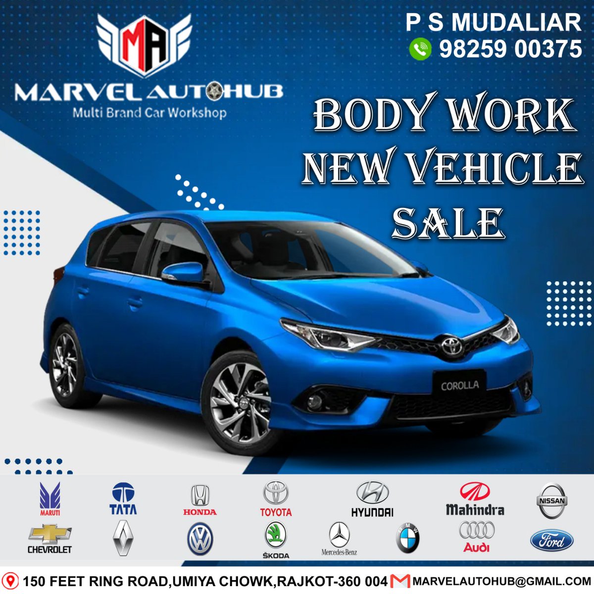 AutoMarvel's tweet photo. #marvelautohub #AutoHub #vehicle #vehiclesale #newvehicle #car #carservice #minorrepairs #carrepair #motor #MinorRepair #bodywork #truevalue #tata #MarutiSuzuki #honda #TOYOTA #hyundai #Mahindra #ford #audi #skoda #Gujarat

For more details pls call : 98259 00375 https://t.co/W3MUdpg7LG