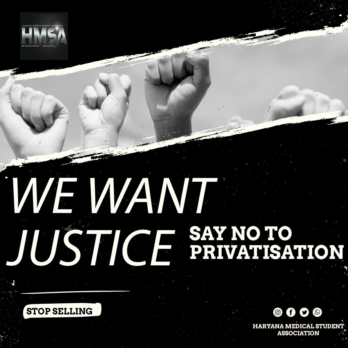 hmsa_haryana's tweet photo. WE WANT JUSTICE -- NO PRIVATISATION OF GOVT STRUCTURES -- NO SELLING WILL BE TOLERATED -- ALL MEDICO STAND UNITED #protest @cmohry
@anilvijminister
@BhupinderShooda
@DeependerSHooda @Dchautala
@AAPHaryana
@ArvindKejriwal
@PMOIndia @narendramodi
@RahulGandhi @INCHaryana https://t.co/98qhISUiOw