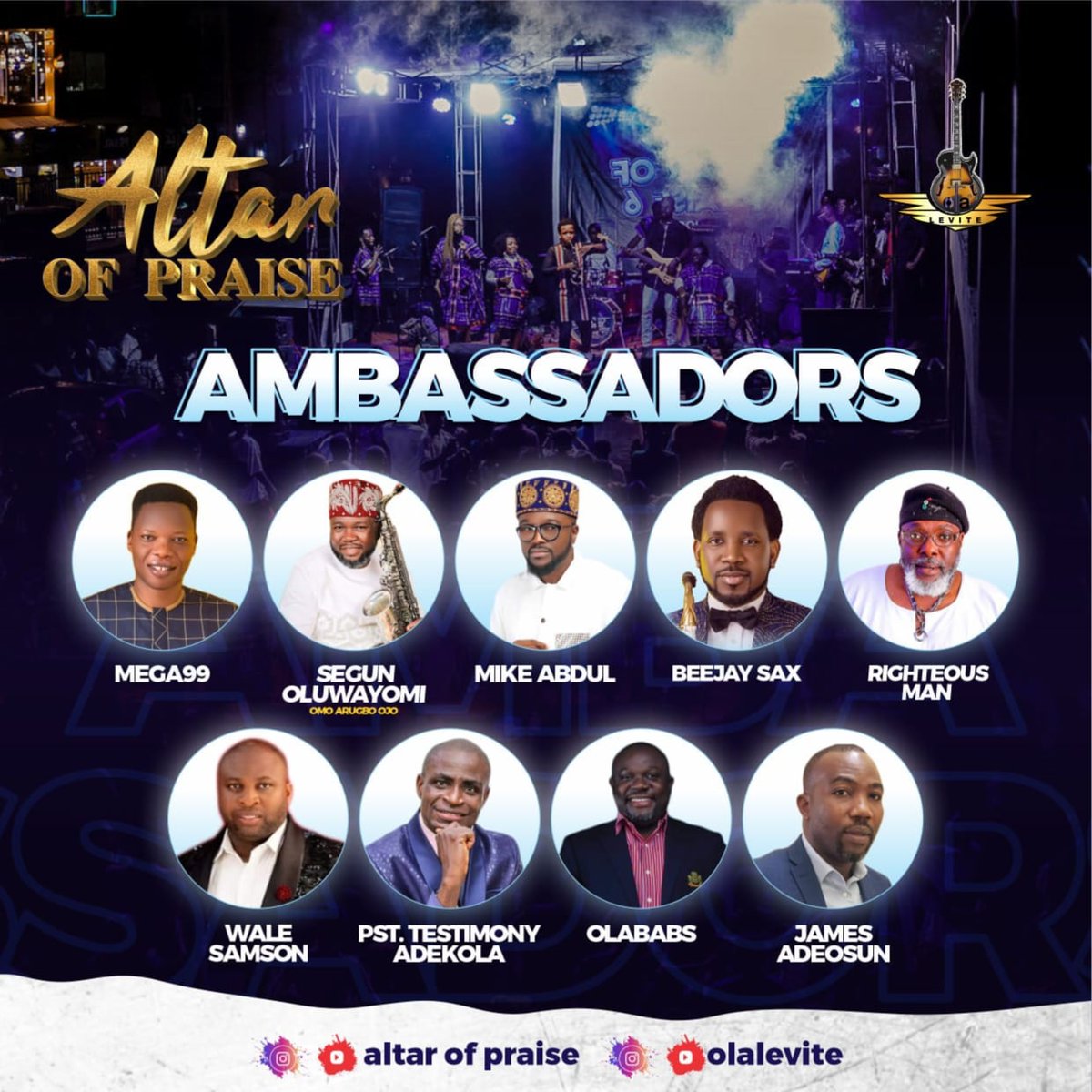 Meet this set of Altar of praise Ambassadors.
this  God's generals are bunche of blessings to  Olalevite and ALTAR OF PRAISE ...
 They Very supportive.  

#olalevite  #altarofpraise7th #ThyKingdomCome #liveinogba #praiseevangelism #SoulWinning #December11th