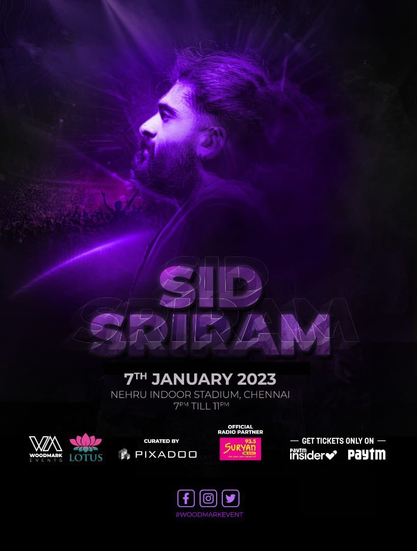 heytamilcinema's tweet photo. Chennai makkale! Coming in hot!
#sidsriramliveinchennai2023
🎟️ https://t.co/lQjKJ4tvyl
@sidsriram @woodmarkevents
#lotusgroup @pixadoo #sidsriram #sidsriramliveinchennai #comingsoon #ThisJan2023 #woodmarkevents #lotus #pixadoo https://t.co/DDt3hONFs3