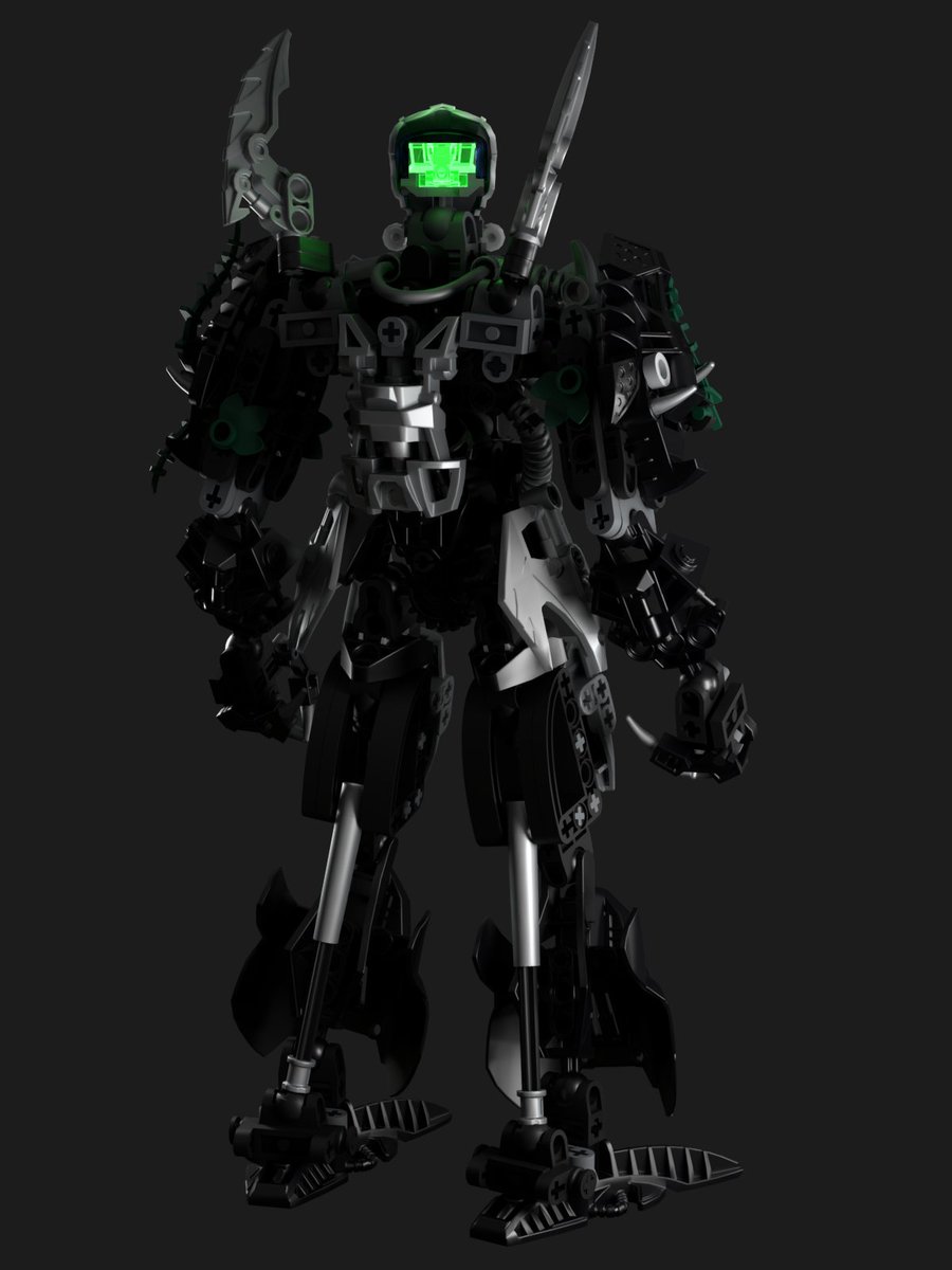 Miraider1's tweet photo. Post-Pit Hydraxon 
(+Edit for this render, based on the original set cover art, Mask/Face from both versions [Mask modeled by Man-yui])
#bionicle #bioniclemoc #mov #revamp #hydraxon #stud_io https://t.co/9j6sz3iIOa