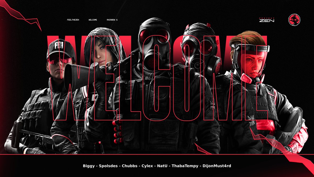 ProjectZenCo's tweet photo. [#WELCOME #R6 #TheReturn]

We are back in the R6 competitive scene! We would like to officially announce and welcome the following players to our Rainbow Six Team!

@I3iggy1 | @Spolsdes619  | @TristanHarpin1 | Cylex719 | Natu | @ThabaTempy | @DijonMust4rd 

#FeelTheZEN | #ZENR6 https://t.co/b0QuXDc3I4