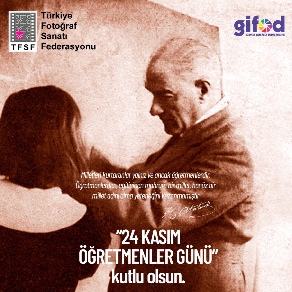 Başta Baş Öğretmenimiz Mustafa Kemal Atatürk olmak üzere tüm Öğretmenlerimizin Öğretmenler Günü Kutlu Olsun.