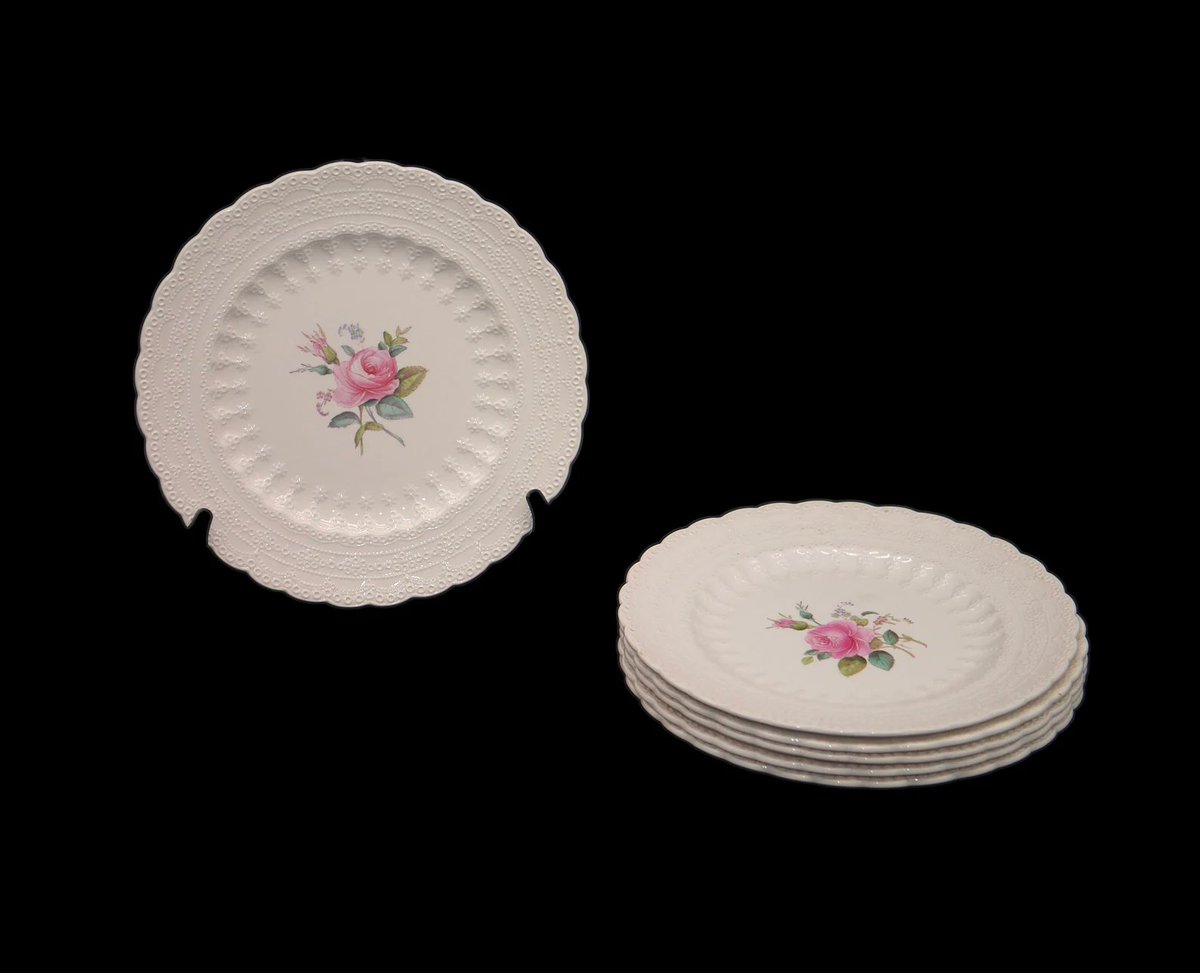 G97816960Girl's tweet photo. Six Spode Billingsley Rose luncheon plates made in England. Spode red mark. https://t.co/o1qax34Ypm via @Etsy #BuyfromGroovy #antiqueshop #tableware #vintagedishes #antiquetableware #EtsySellers #Spode #SpodeEngland #BillingsleyRose #SpodeBillingsleyRose #SpodesJewel https://t.co/sBOaivuBP2