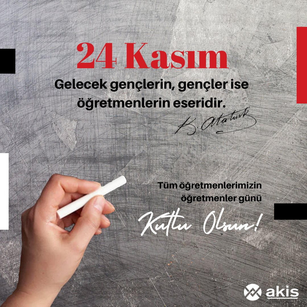 Tüm öğretmenlerimizin 24 Kasım Öğretmenler Gününü en içten dileklerimizle kutlarız. #24kasim #ogretmenlergunu #akisguvenlik