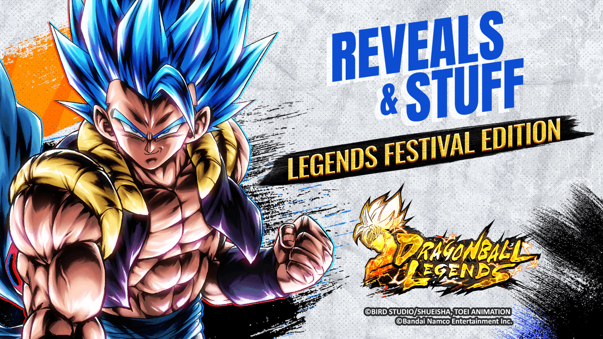 Check out Reveals &amp; Stuff Legends Festival Edition today at 14:00 (UTC)!

Learn about all the new Events and characters coming to the Legends Festival this year!

*Video URL to be shared on official social media 30 min. before broadcast.

#DBLegends #Dragonball
#LegendsFestival
