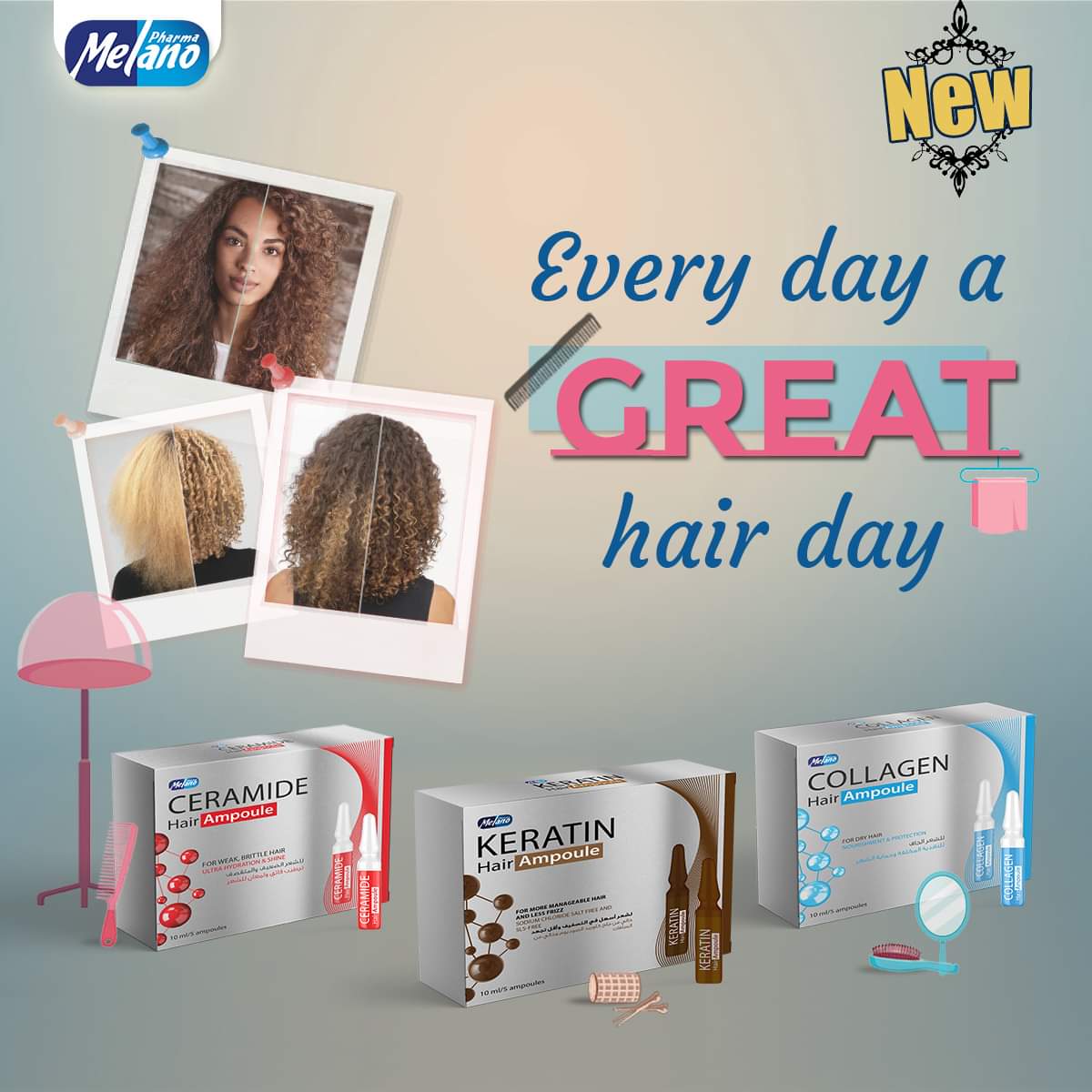 HillsEmirates's tweet photo. 3 New types of hair Ampoules for hair softness hydration &amp; nutrition. 
1) Collagen Ampoules for dry hair. 
2)Ceramide Ampoules for brittle and fragile hair. 
3) keratin Ampoules for curly &amp; frizzy hair. 
#melanopharma 
#melano-pharma-africa 
#your-beauty-is-our-passion. https://t.co/zZAX4N2RE0