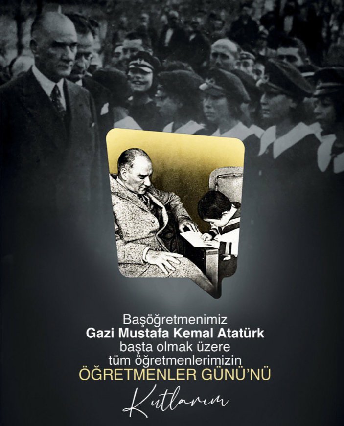mukaddes064's tweet photo. Baş öğretmen Gazi Mustafa Kemal Atatürk'ün dediği gibi "Eserinin üzerinde imzası olmayan yegane sanatkar öğretmendir."

Vatanın her köşesinde azim ve sabırla görev yapan saygıdeğer öğretmenlerimizin Öğretmenler Günü'nü tebrik ediyorum. 
#24KasımÖğretmenlerGünü https://t.co/JJ0dzl2YrM