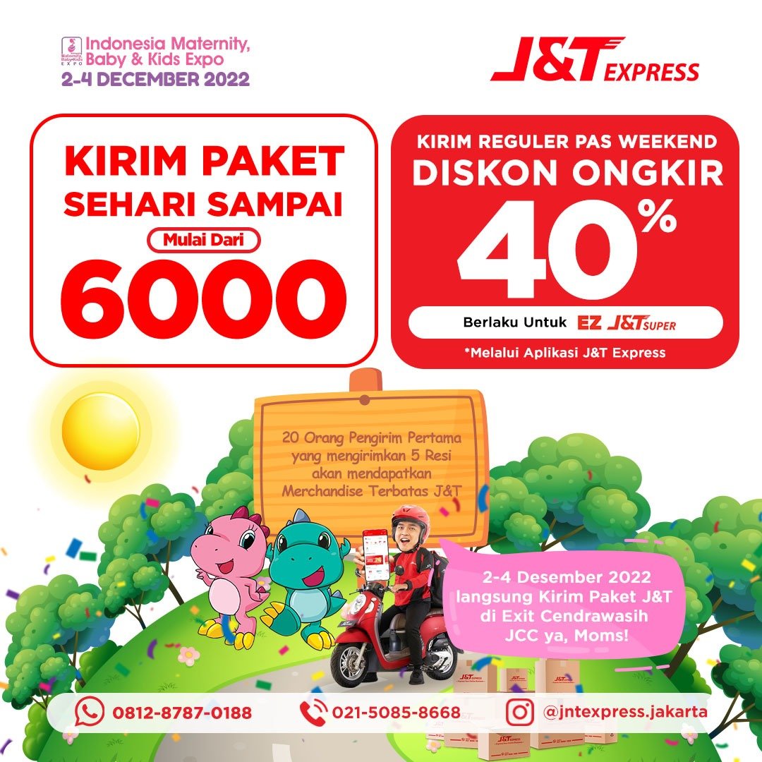 jntexpressid's tweet photo. 📦 kirim paket cepat di J&T Express aja!
J&T Express akan hadir di IMBEX 2-4 Desember 2022 loh!
📍Lokasi di EXIT Cendrawasih, JCC
Yuk kunjungi dan kirim paket di sana, ada banyak promo dan hadiah menarik menanti kamu loh. 😁
#AdaTerusBuatKamu
#IMBEX #IMBEX2022
#jntexpressid https://t.co/IJK1aBq0Ad