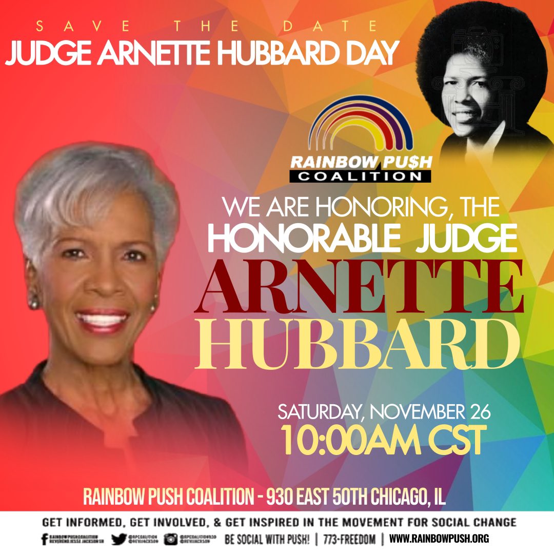 We are honoring a true trailblazer! We salute you Judge Annette Hubbard! Join us this Saturday for Judge Annette Hubbard Day! Keep Hope Alive!