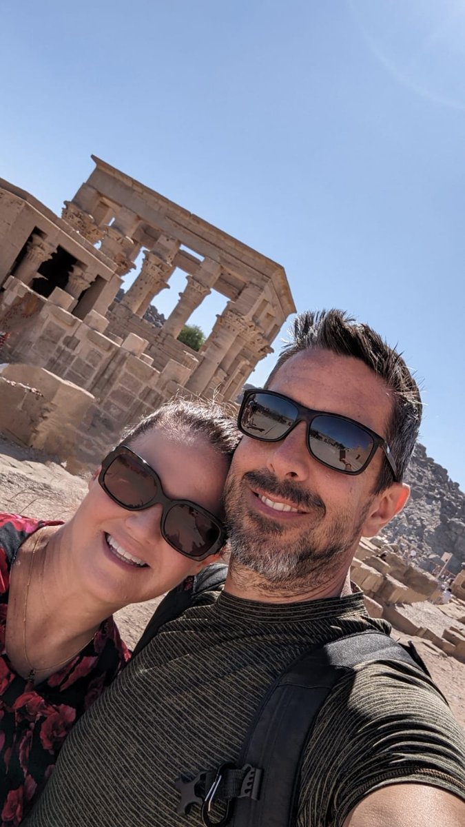 SolarNinjaTroy's tweet photo. Happy Thanksgiving!
Enjoying the sunshine, my wife Alysia in #Aswan, #Egypt and Temples for the omniscient sun god Amon Ra, a religion which led to worshipping on Sun-day and saying Amen across most major religions.
#vacation #solarninja https://t.co/R8PKzN68lI
