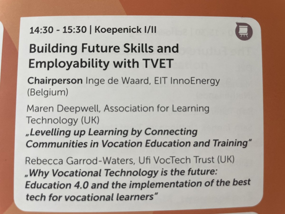 Talking this afternoon at #OEB22 with @MarenDeepwell about our work on @AmplifyFE. It’s going to be a great session with @Ignatia chairing and @RebeccaGW from @UfiTrust talking about why #VocTech is the future.