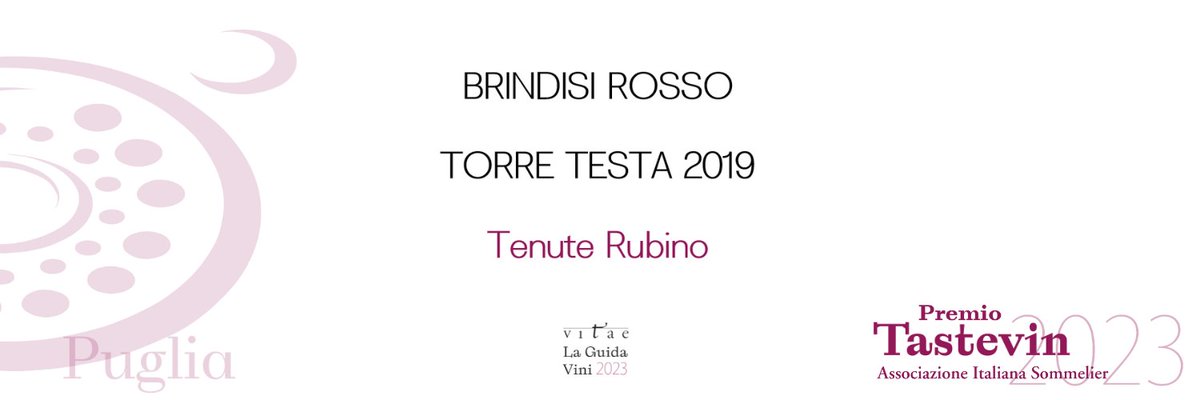 Il tastevin #aisitalia di #vitae2023 della Puglia <a href="/AisPuglia/">Sommelier Ais Puglia</a> va al Brindisi Rosso Torre Testa 2019 di <a href="/TenuteRubino/">Tenute Rubino</a>