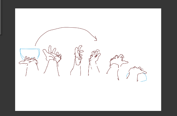 同じ形の手を別角度から描けるかどうかとか確認

長いあいだやってるから、上手いかは置いといてソレっぽいものは描けるようになっている

昔は描けなかった 描くときにモノを立体で考えるって実は最初の3年くらいはできなかったんですよね 