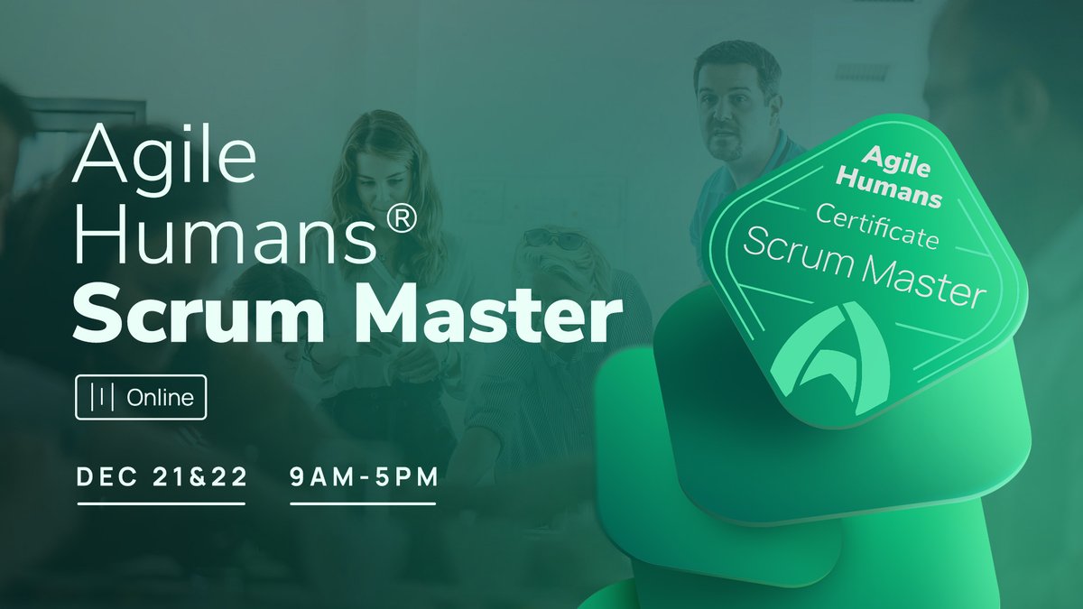 AgileHumans's tweet photo. U decembru upisujemo novu grupu polaznika za naš Scrum Master trening. Sertifikujte se i vi! 🎓🎓
ℹ️ Sve informacije o sadržaju treninga, polaganju testa, sertifikatu i prijavi pročitajte ovde: https://t.co/A7UnGQzD4t 
#agile #agilehumans #ScrumMaster https://t.co/KagKUGqb7I