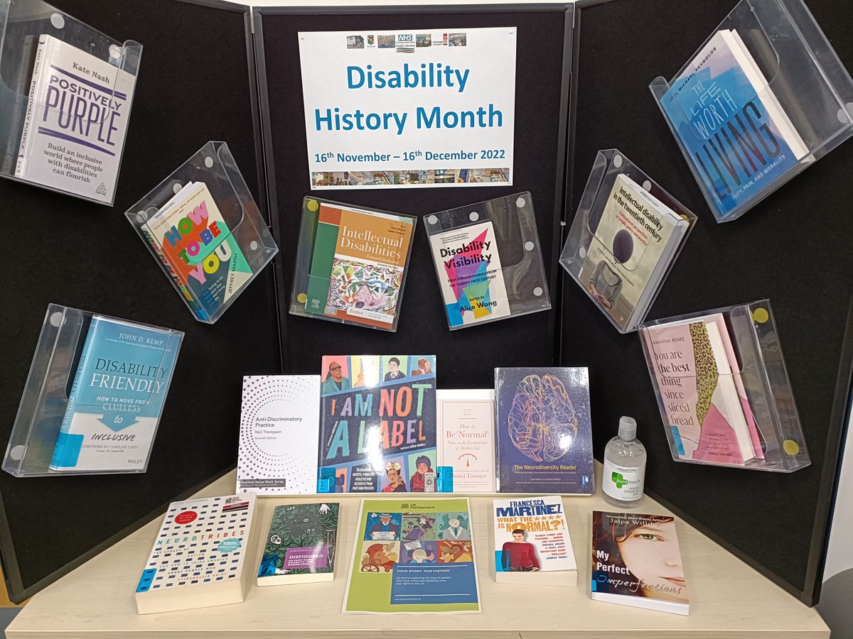 We are celebrating Disability History Month with a display at Shrewsbury Health Library featuring some of the books we have available to borrow about disability, neurodiversity & inclusion #UKDHM