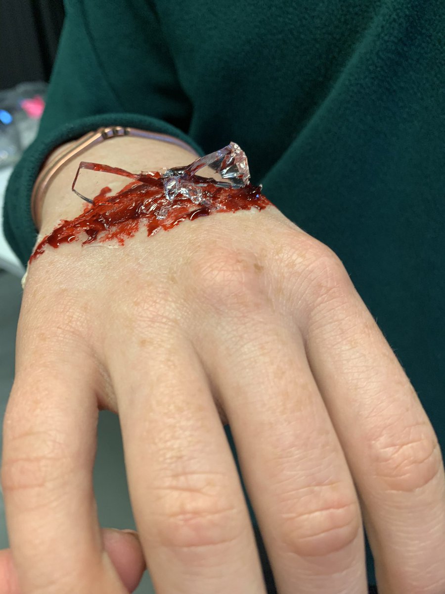 QEStudio_DDMT's tweet photo. Y10 GCSE drama learning about gory make up. These lot were so good as make up artists they could definitely get a job on Holby City 🎭 https://t.co/87cPVdHrlt