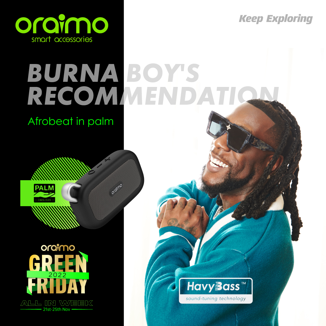 oraimo_ghana's tweet photo. 🦍If you have no idea what to get during the #oraimogreenfriday, you could see some Burna Boy's recommendations 😍
Use code🔥BurnaBoy🔥to get extra 10% OFF!
🛒Shop NOW: https://t.co/zNj8dtTgtw
#oraimo #oraimoexploringwithburna https://t.co/PQfZVLMfft