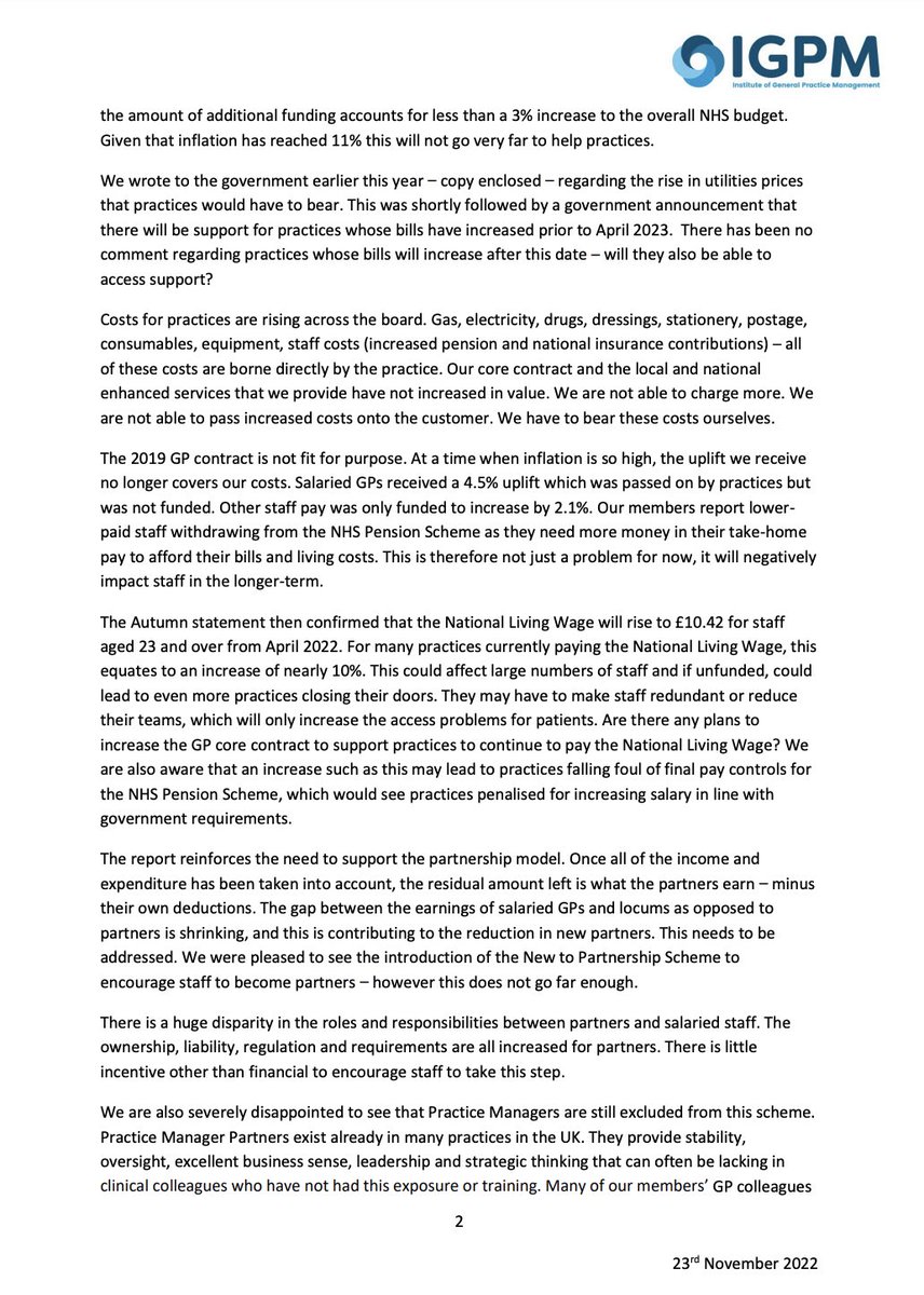 TheIGPM's tweet image. IGPM letter to the Chancellor and Health Secretary