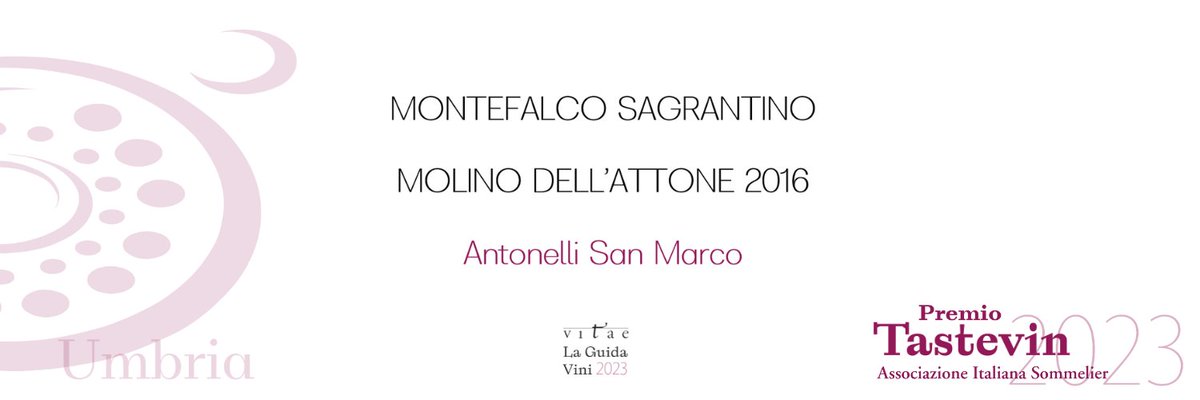 Il tastevin #aisitalia di #vitae2023 dell'Umbria <a href="/UmbriaAis/">Ais Umbria</a> va al Montefalco Sagrantino Molino dell’Attone 2016 di Antonelli San Marco