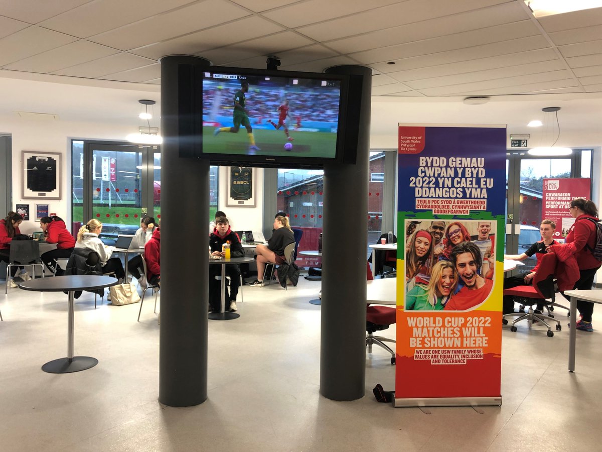 Don't forget that #WorldCup2022 matches will be shown here at the USW Sport Park for our students to enjoy⚽️🏆 #USWSport