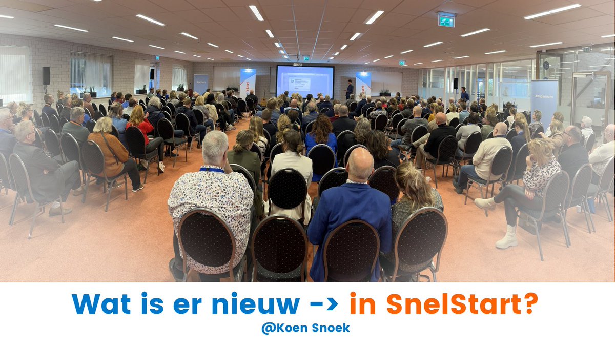 SnelStart's tweet photo. Collega Koen heeft de deelnemers vanmorgen uitgebreid verteld over de nieuwe mogelijkheden binnen SnelStart. Een sessie waar menig notitieblokje tevoorschijn kwam. Bedankt Koen! #SnelStart #snelstartgebruikersdagen https://t.co/qSL6U7Rkqw