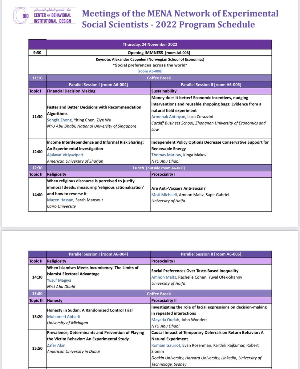 Center for Behavioral Institutional Design (C-BID) (@cbidresearch) on Twitter photo The Inaugural Meeting of the MENA Network of Experimental at <a href="/NYUAbuDhabi/">NYU Abu Dhabi</a> started today! This is the first time we get together experimental scientists that are either working in the MENA region or doing research related to it. Learn more about it on: cbid.org/MENANESS-first… The Inaugural Meeting of the MENA Network of Experimental at <a href="/NYUAbuDhabi/">NYU Abu Dhabi</a> started today! This is the first time we get together experimental scientists that are either working in the MENA region or doing research related to it. Learn more about it on: cbid.org/MENANESS-first…