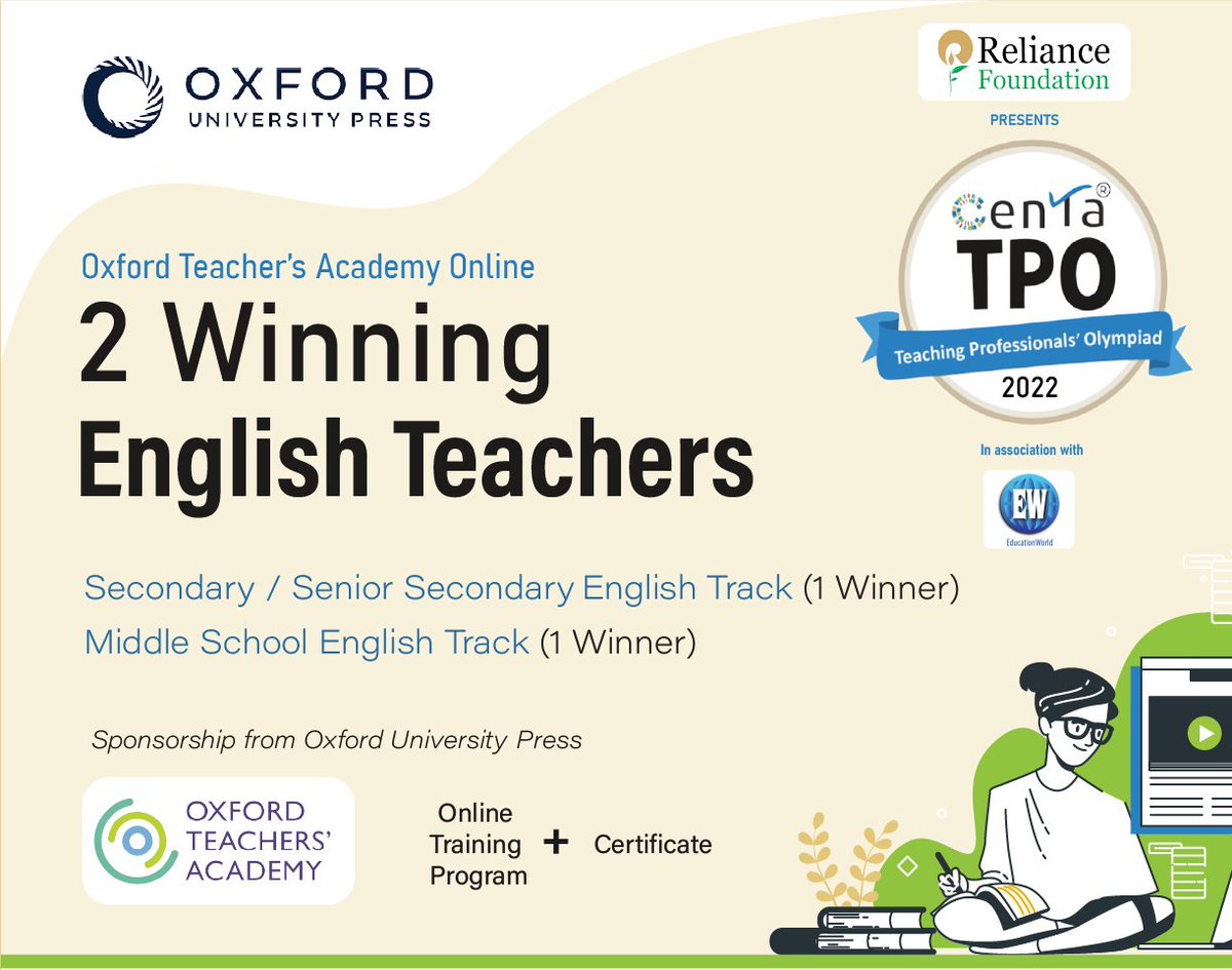 CENTA_Team's tweet photo. 📢ATTENTION ENGLISH TEACHERS!  

Global Training Opportunities coming your way!☀️  

Register today for the CENTA International Teaching Professionals' Olympiad: https://t.co/DDQdk5pLQ1 

#CENTATPO #olympiad #english #teacher #subjects #prizes #oup https://t.co/xenz5gRchx