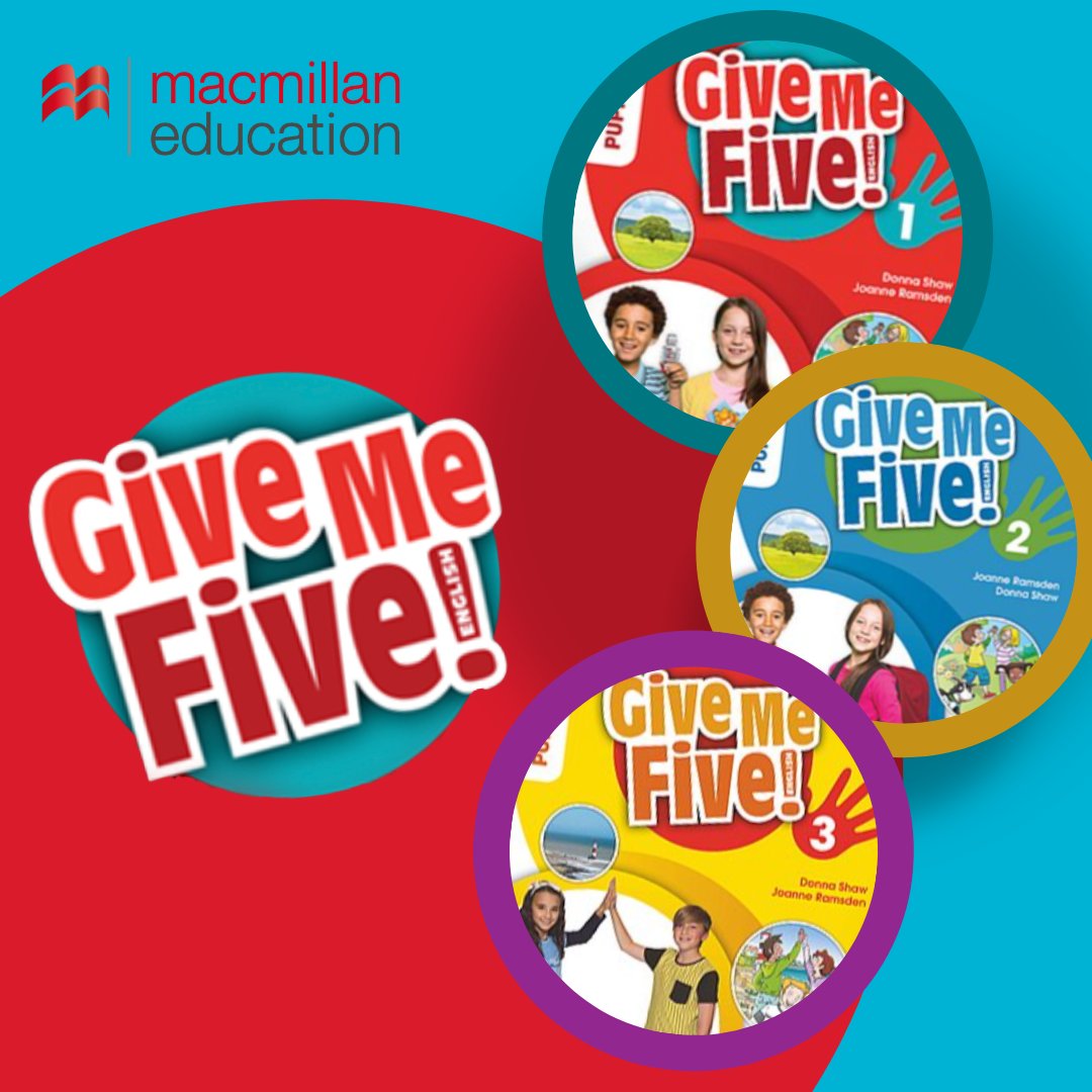MacEd_Mena's tweet photo. Give Me Five! is a dynamic and fun 6-level #primary course focusing on collaboration and 21st century skills. Check out the engaging course to keep your #students motivated and achieve success in external exams https://t.co/agw6AYI1CZ. https://t.co/AfZIhw8B5s