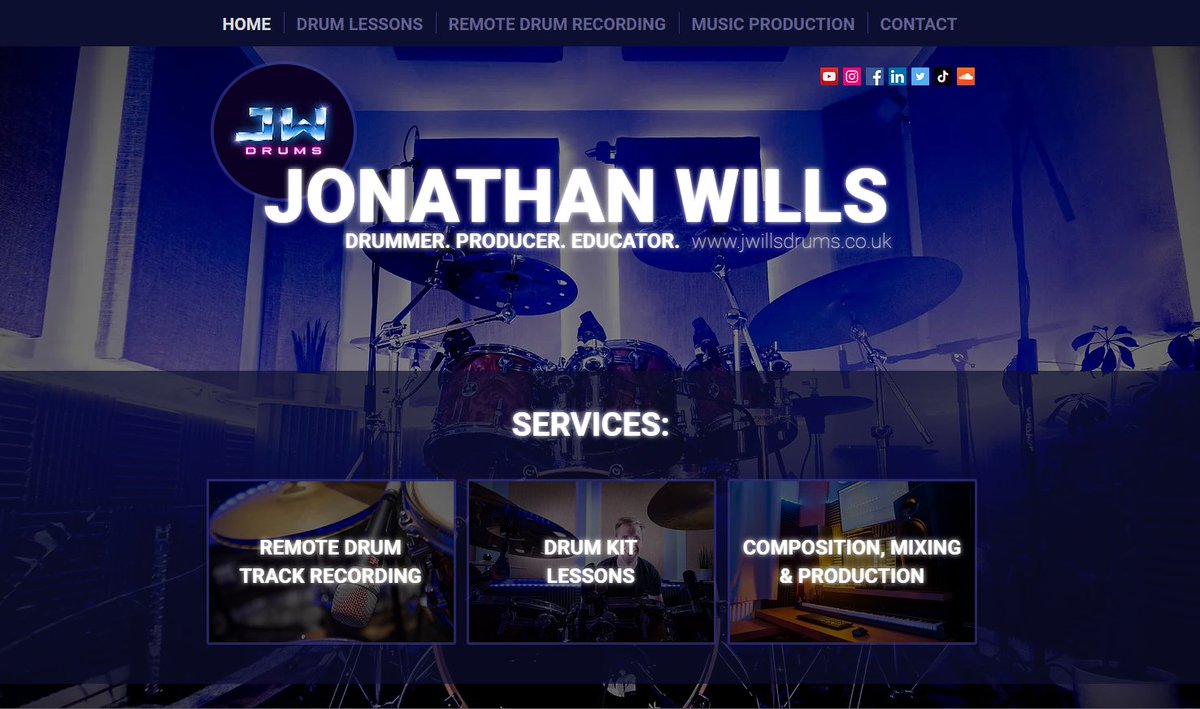WEBSITE UPDATES! Check out the new content on jwillsdrums.co.uk - more recording portfolio tracks, a new section dedicated to music production services and updated endorsement links

#website #webdesign #business #musician #drums #drumrecording #drumlessons #musicproduction