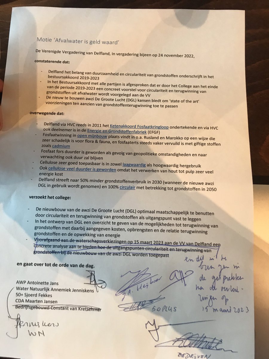 Hans_Middendorp's tweet photo. Motie circulair en terugwinning grondstoffen uit afvalwater wordt nu in stemming gebracht. https://t.co/DiZhKl8jJ3