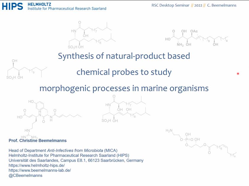 RSCAdvances's tweet photo. We now welcome our second speaker for the webinar @CBeemelmanns #RSCDesktopChemBio https://t.co/ih1wNsnfRD