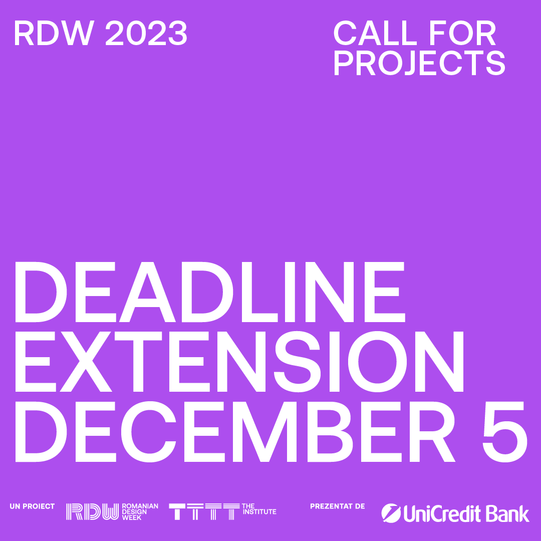 rodesignweek's tweet photo. EXTENDED DEADLINE CALL pentru proiecte → 5/12/2022

#romaniandesignweek https://t.co/qWl7U2i2oq