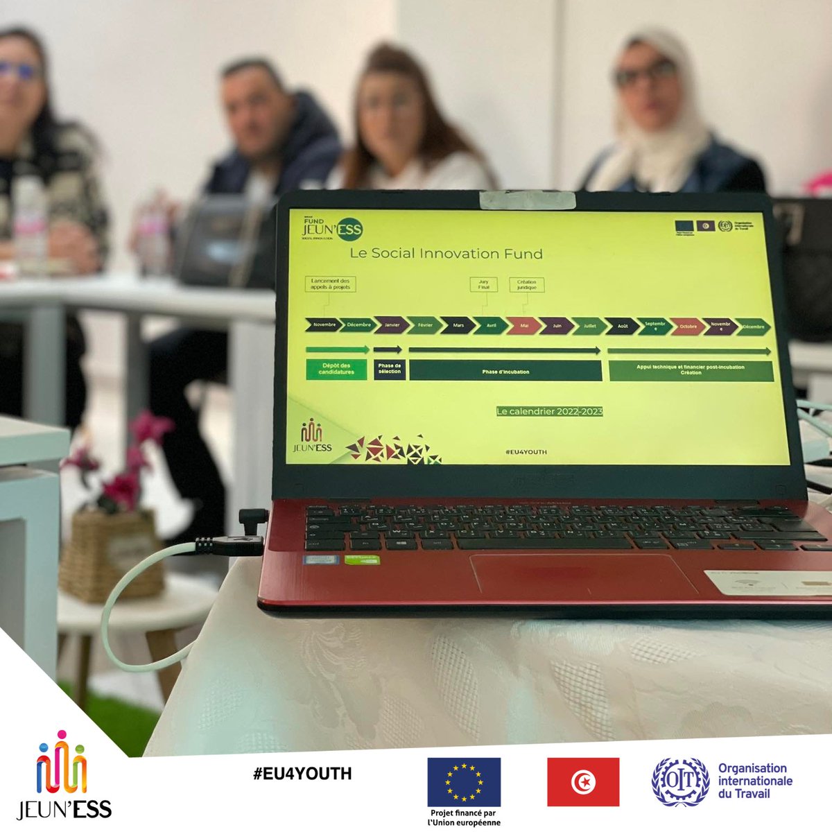 JeunESS_tn's tweet photo. Session d'information autour du #SocialInnovationFund auprès des #porteurs_de_projets de Kairouan; session organisée par notre #partenaire d'incubation RedStart Tunisie et Union Nationale de la Femme Tunisienne à Kairouan .
#Jeuness
#EU4Youth
#tunisie
#OIT
#EU https://t.co/CMH0IDBOsl