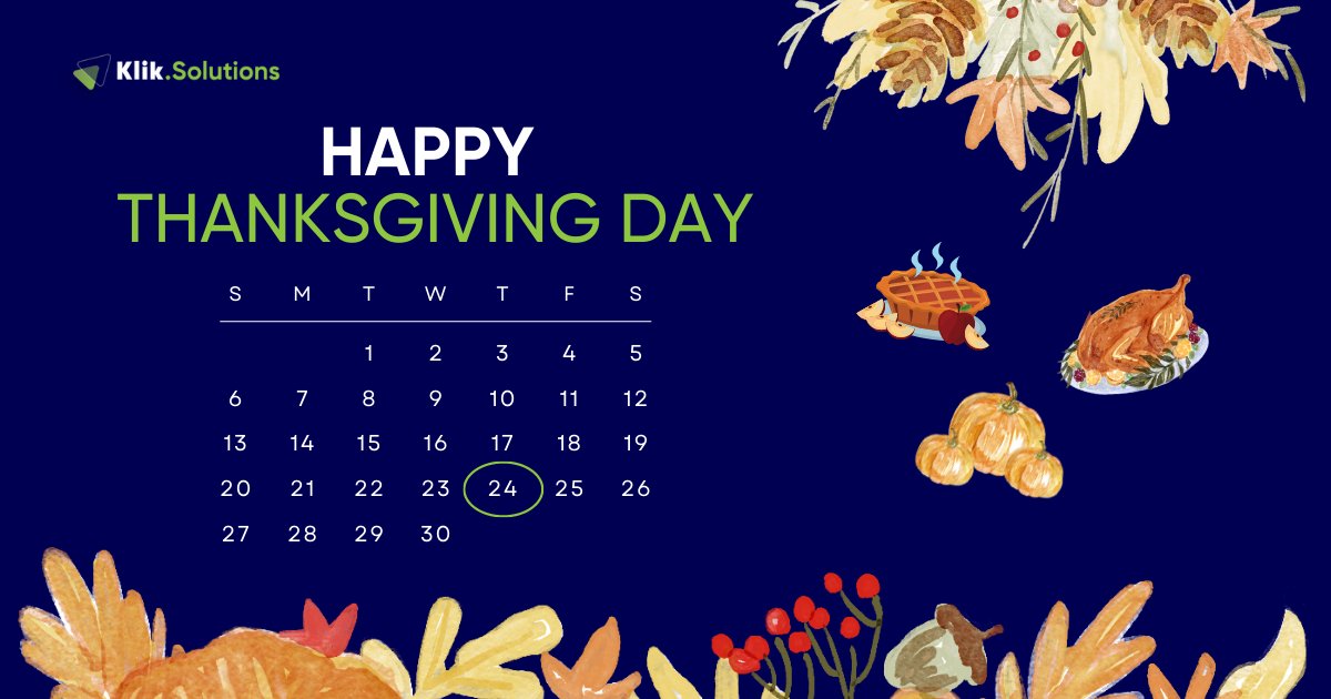 Thanksgiving is a traditional holiday where we give thanks for all the good things in our lives. 🙏💙 
At Klik, we are grateful for our hardworking staff, great customers, and excellent working relationships we have. 🤝   Happy Thanksgiving!! 🇺🇸🏠 What are you thankful for?👇