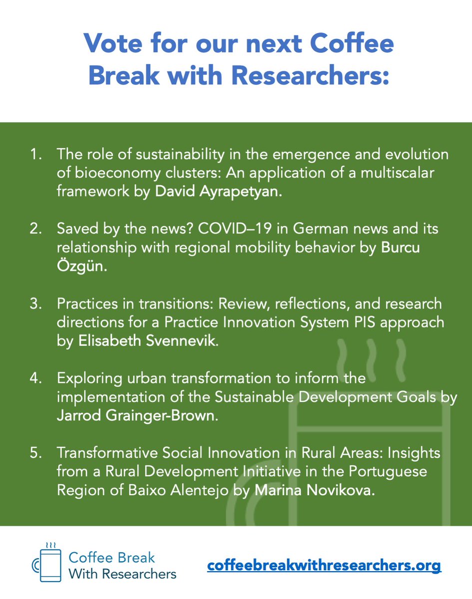 Congratulations to the young researchers for being preselected for our next coffee break: <a href="/Ayrapetyand/">David Ayrapetyan</a>, <a href="/burcuozgunn/">Burcu Ozgun</a>, <a href="/elisasvennevik/">Elisabeth Svennevik</a>, <a href="/Jarrod_GB/">Jarrod Grainger-Brown</a> and Marina Novikova. Our poll will be open until Nov 30, vote for your favourite paper! forms.gle/USqxUaGUwBAxSz…