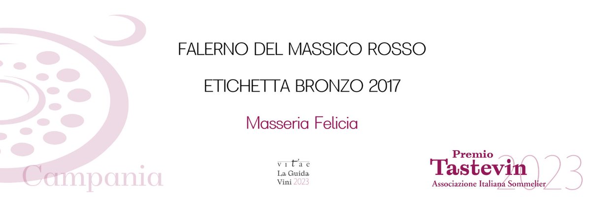 Il tastevin #aisitalia di #vitae2023 della Campania <a href="/AisCampania/">Sommelier Campania</a> va al Falerno del Massico Rosso Etichetta Bronzo 2017 di Masseria Felicia