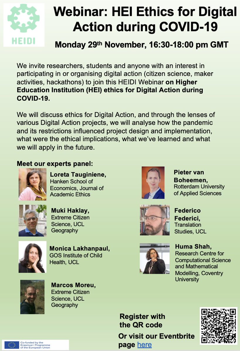sartemis_'s tweet photo. still some places left to join this fantastic
@HeidiProject webinar on #digitalaction #ethics on the 29th of November at 4:30pm GMT register here https://t.co/g6gr3GcdPp #CitizenScience #hackathons #DIYscience (Please RT) https://t.co/8J61xhRIBp