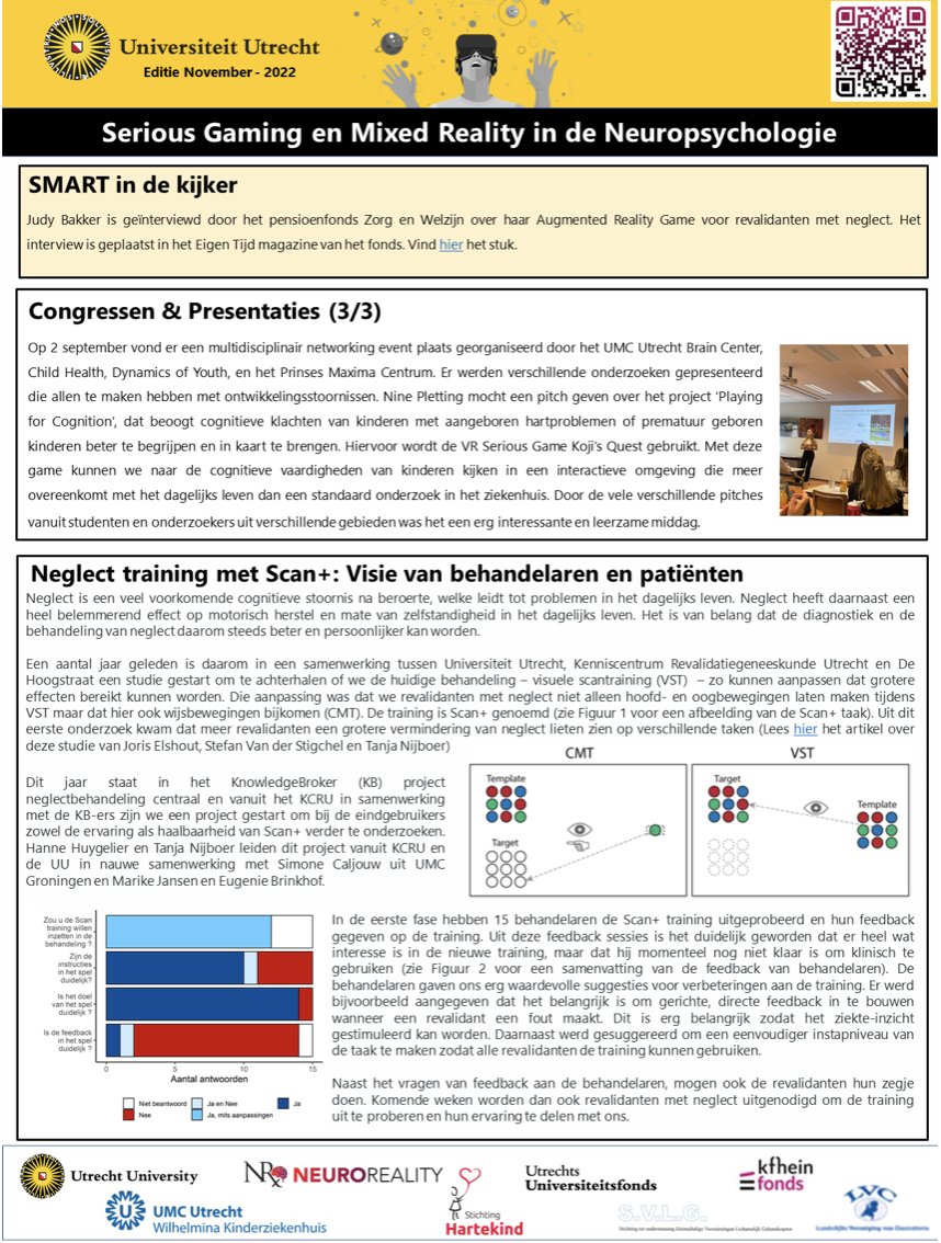 Een nieuwe #SMARTneurolab nieuwsbrief is uit! #neuropsychologie #innovatie #MixedReality Veel leesplezier! De volgende nieuwsbrief direct ontvangen? Meld je aan: neuroinnovatienieuwsbrief@gmail.com