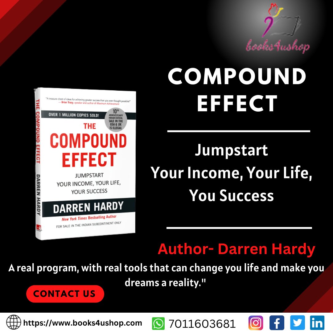 books4ushop's tweet photo. #Compund effect
#jumpstart your income your life #success
have you read this book?
Buy now our website: https://t.co/ZK4yXFuUU3
or call us: 7011603681
#books4ushop #books #newbook # motivationbook #motivation #buybook #motivationalbooks #succeslife #student #DARREN https://t.co/tVHYrEJRNk