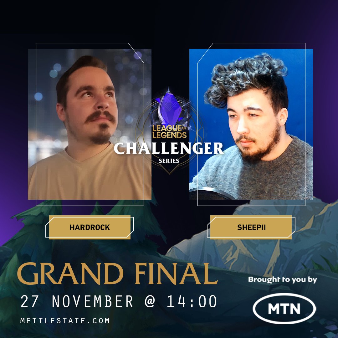 Don't miss our awesome broadcasting squad on Sunday at 2PM on twitch.tv/mettlestate 🤩

<a href="/hardrock789/">Jonathan Leibbrandt</a> &amp; @SheepiiZA will be giving us the lowdown on all the action as it happens! 🙌🎙🎥

See you soon 😉

Powered by <a href="/MTNza/">MTN South Africa</a> 💛

#ChallengerSeries #LeagueOfLegends #MTNSummer