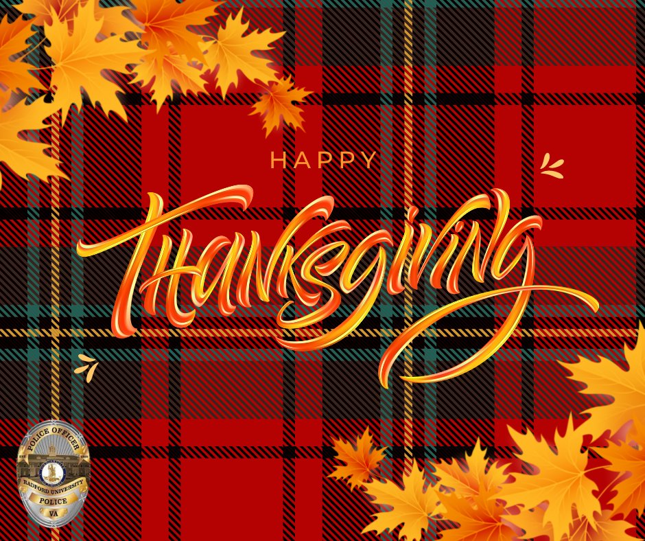 RadfordUPolice's tweet photo. Happy Thanksgiving! https://t.co/r10LqxLSUu