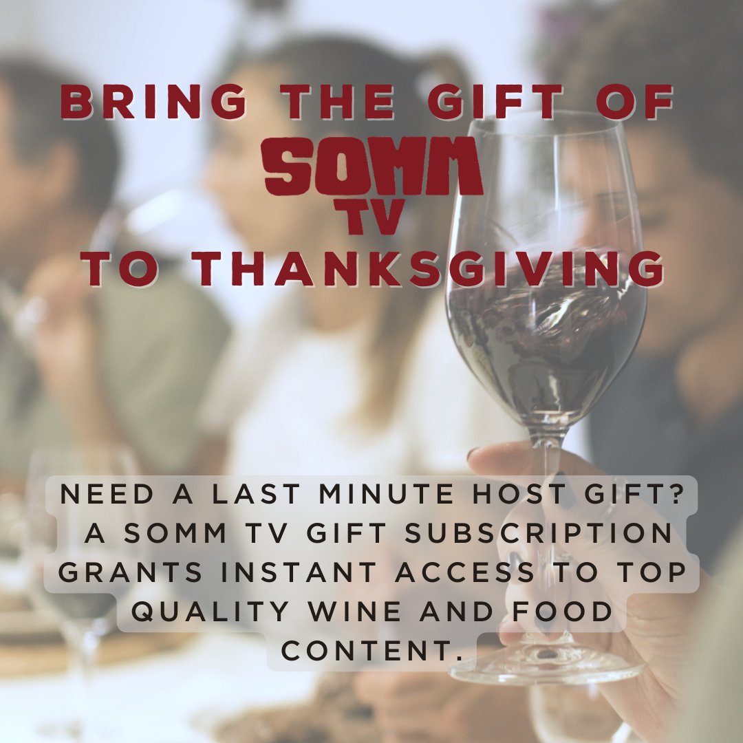 Looking for a last minute host gift? A subscription to SOMM TV grants INSTANT access to top quality wine and food content that spans the globe with undiscovered wine gems, exotic flavors and beautiful locales. 

Visit bit.ly/3Ewe4Ma to gift SOMM TV today.