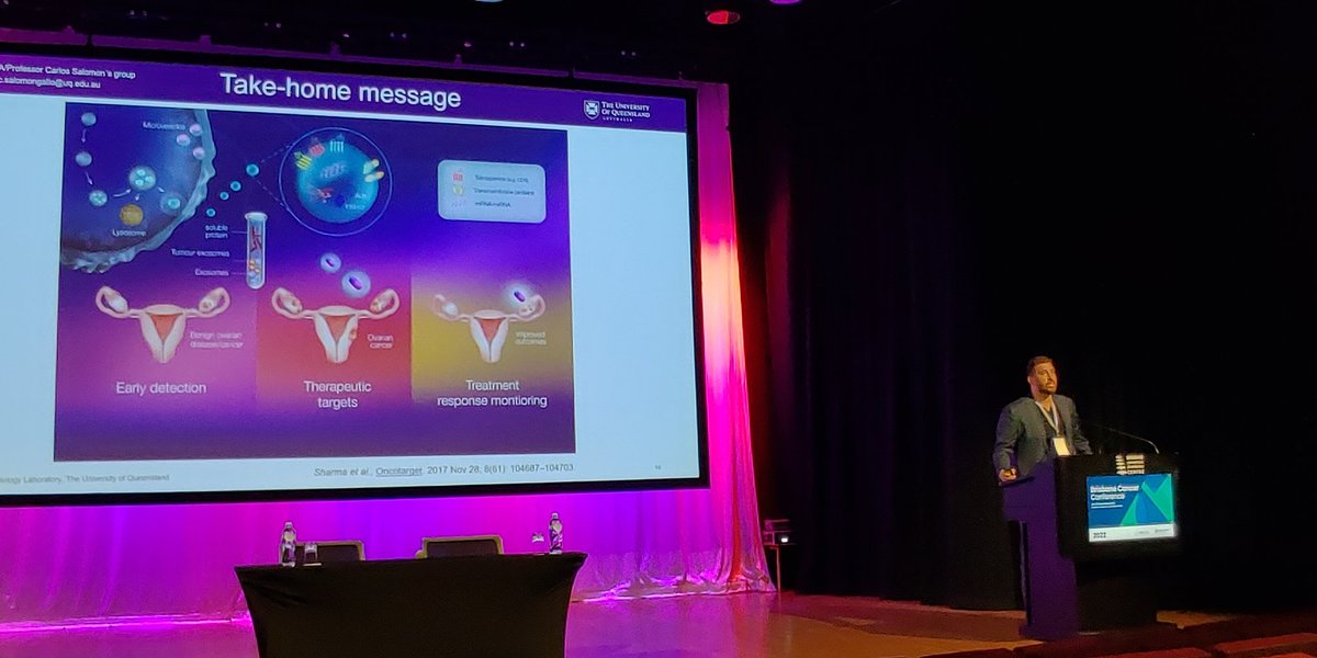 Great talk <a href="/cfsalomo/">Carlos Salomon</a> on early detection of ovarian cancer!!! <a href="/UQMedicine/">UQ Medicine</a> @ExosomeLab #UQCCR #brisbanecancerconference #ovariancancer