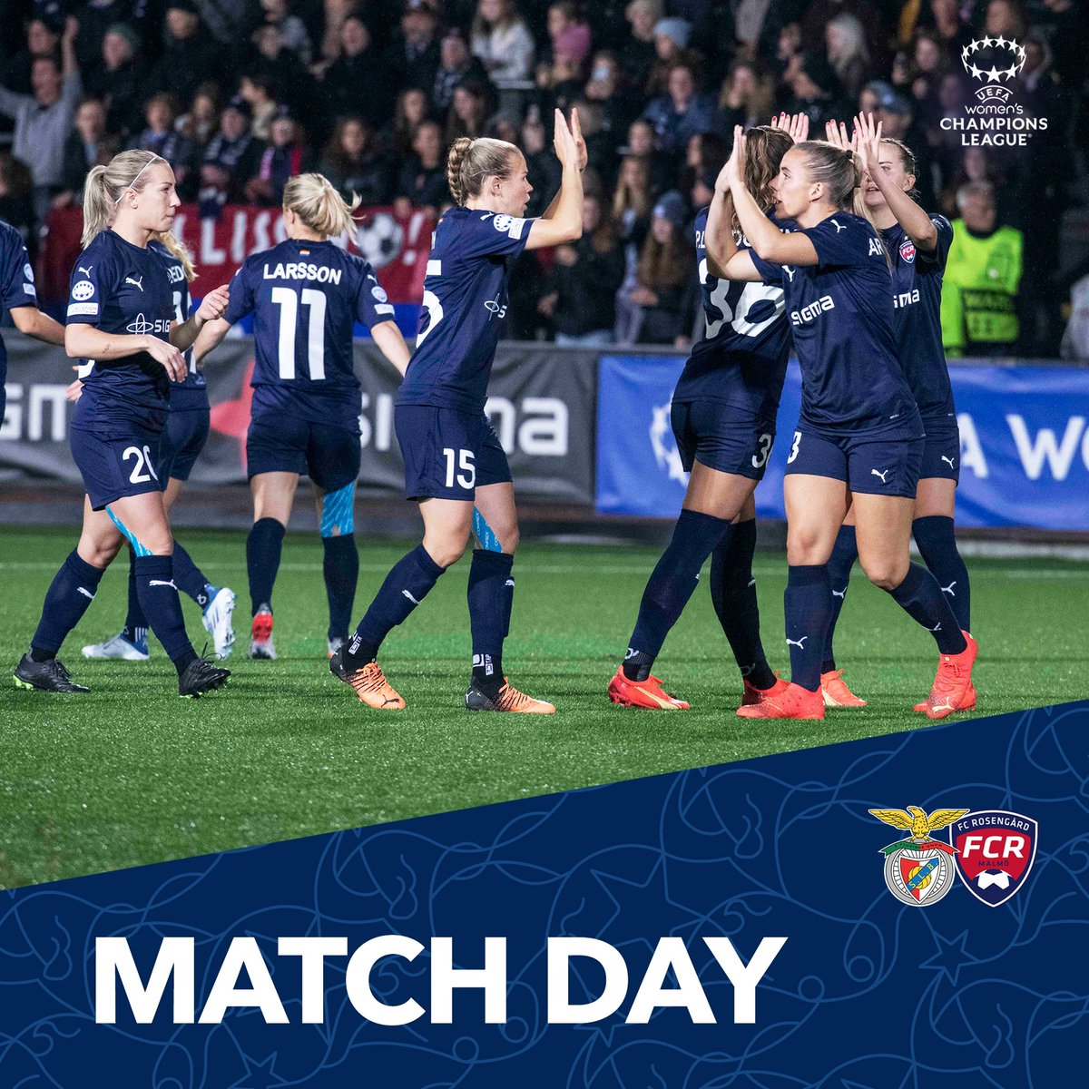 It’s match day in Lisbon! Let’s go 👊

Kickoff at 21.00 Swedish time, 20.00 lokal time. Watch the game live on YouTube via <a href="/DAZNFootball/">DAZN Football</a> 🫶

#viärFCR #fcrosengård #UWCL