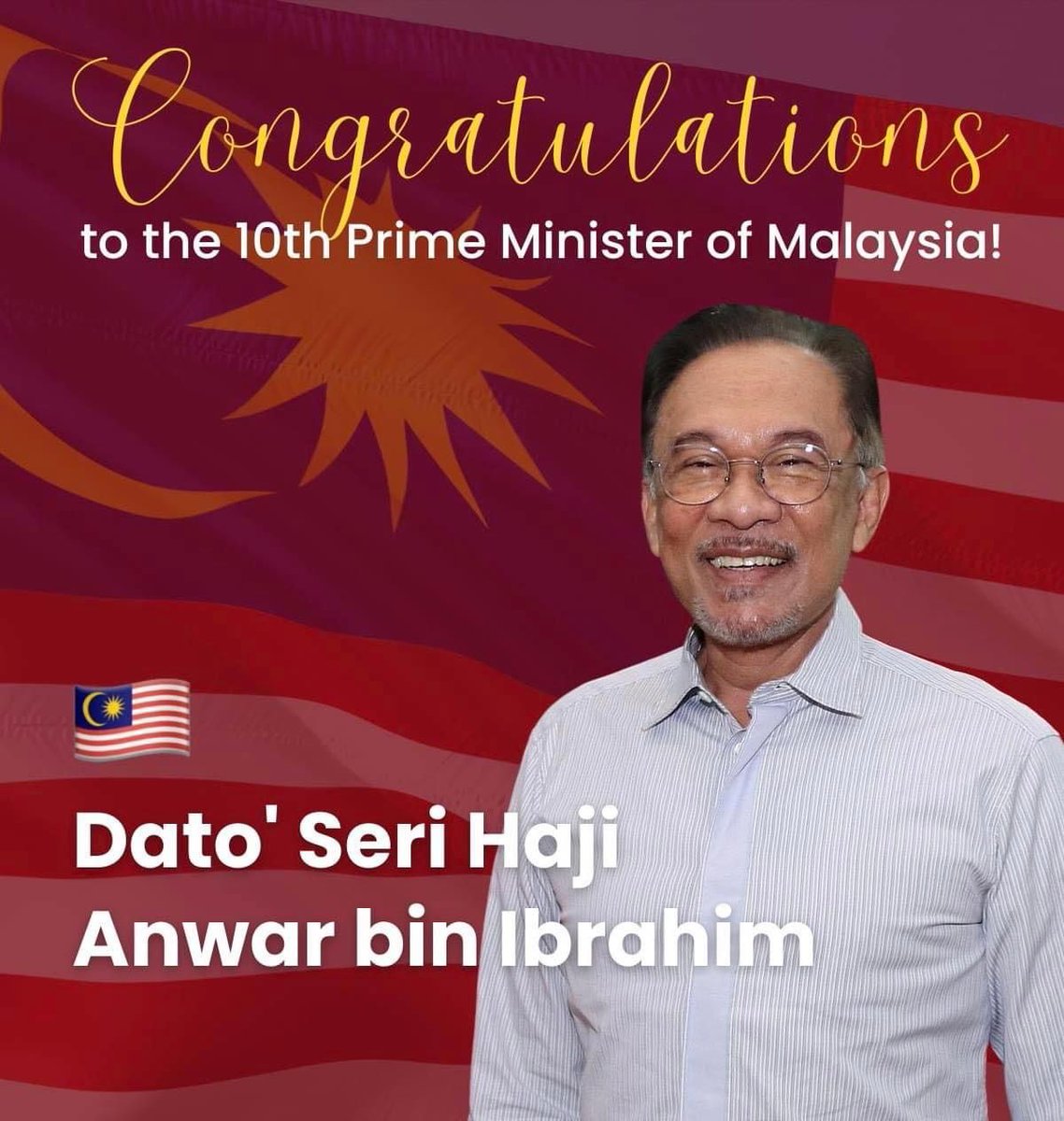 dragon5five's tweet photo. Tahniah DSAI @anwaribrahim. Selamat menjalankan tugas.
#PM10malaysia
#10thPM
#Our PM https://t.co/m4MfacZV5T