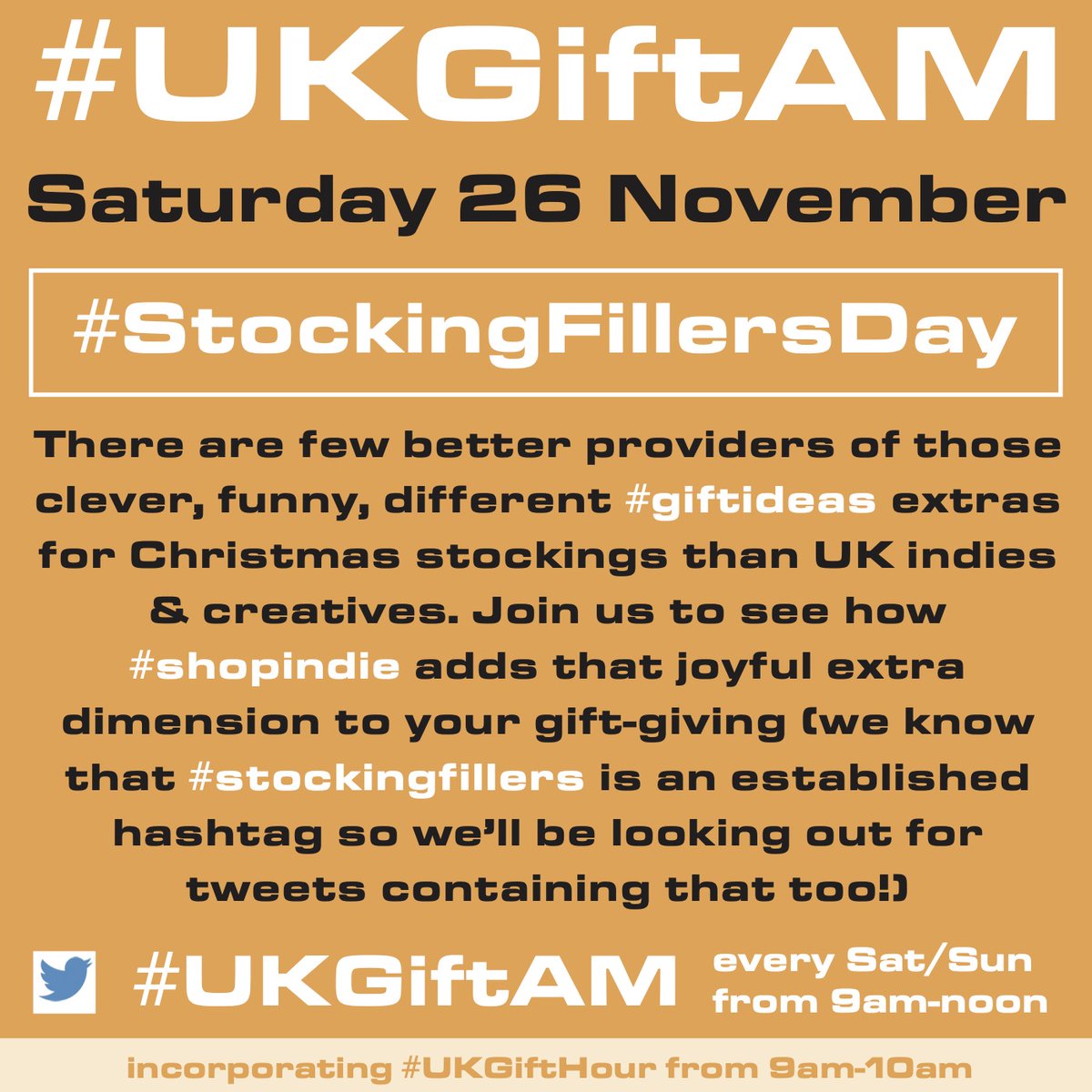 Naturally we want people to choose #shopindie #giftideas exclusively for #christmas2022 - if not, at least fill your stockings with them! #StockingFillersDay on #UKGiftHour #UKGiftAM aims to show how UK indies &amp; creatives are the ideal source. Join us! #stockingfillers #EarlyBiz