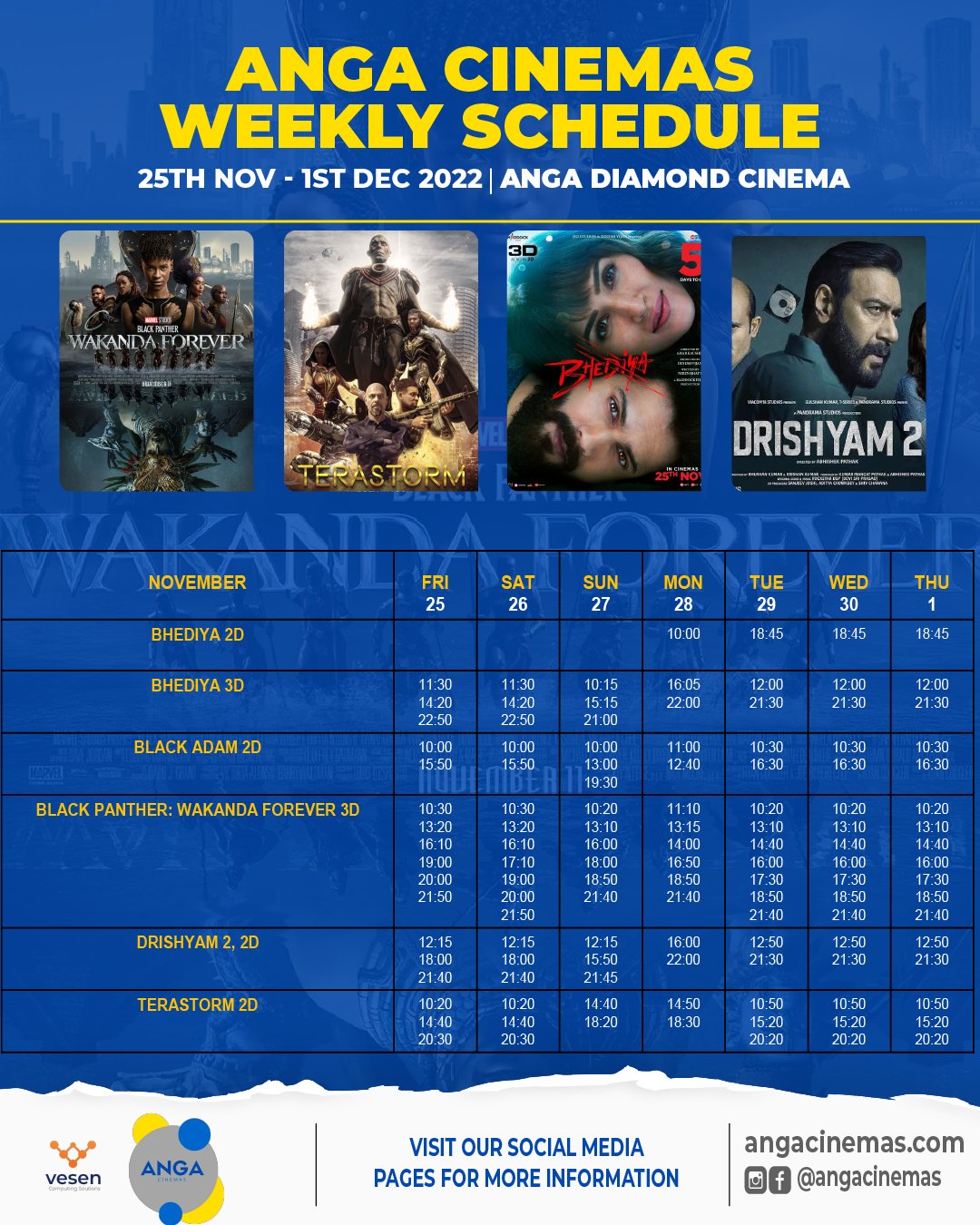 Anga Cinemas on Twitter "ANGA DIAMOND MOVIE TIMINGS 25TH Nov 1ST Dec