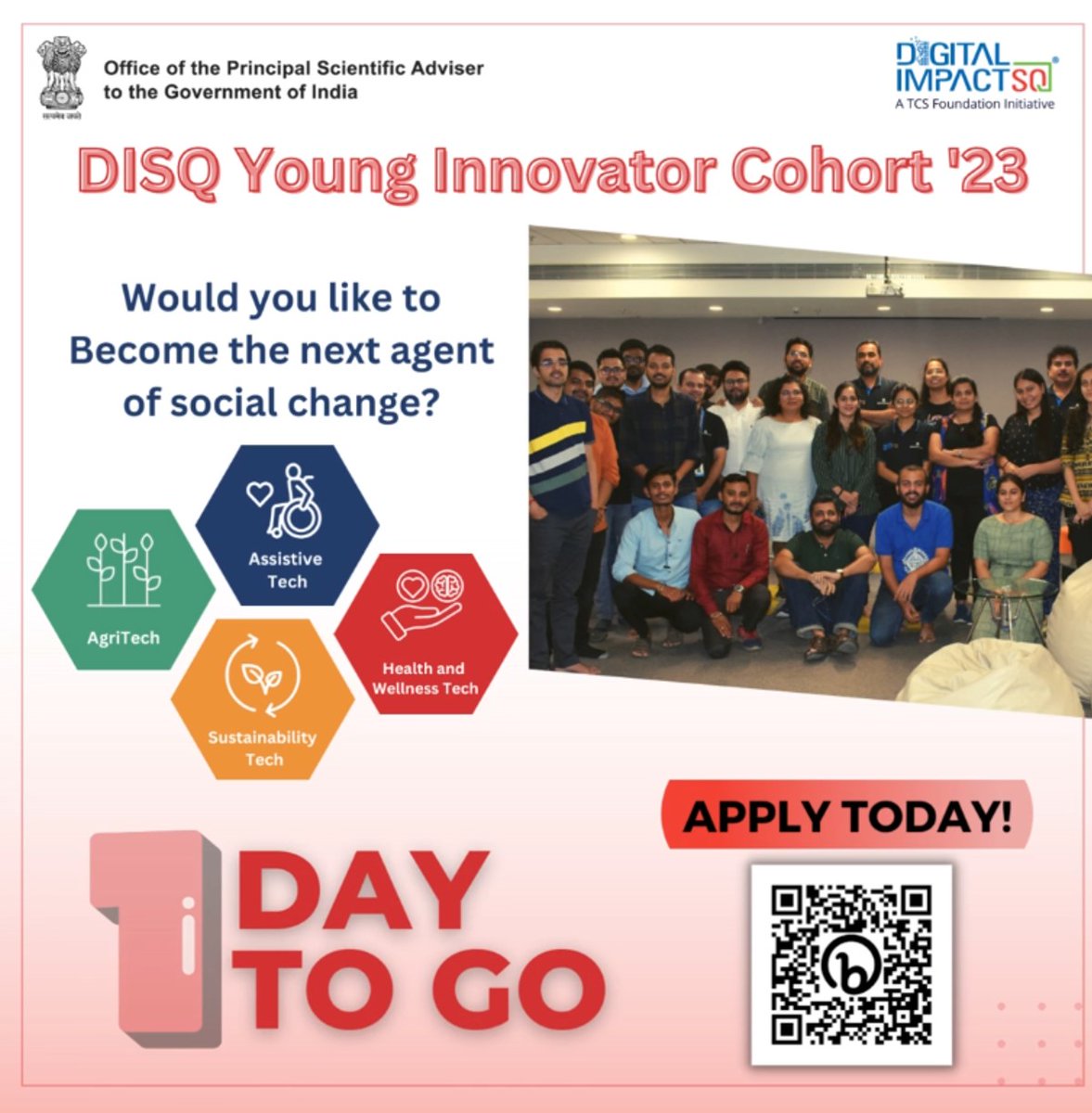 Last 1 day until Applications close!

Take the path forward to harness the power of digital #tech &amp; develop #Solutions in the areas of #AssistiveTech, #Agritech, #Health &amp; #Wellness Tech, &amp; #sustainability Tech. 

Time is running out! Apply today- bit.ly/DYIC-Manthan20…
#socent