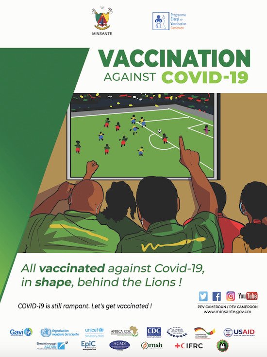 Supportons les lions indomptable étant vacciné. Sans stress, vivons la coupe sans covid 19.
#PEVCAMEROUN
#Stopcovid237
#Endcovid2022